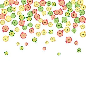 Apples. Scattered apples, vector. Design for fabric, paper, background, wallp Stockillustratie