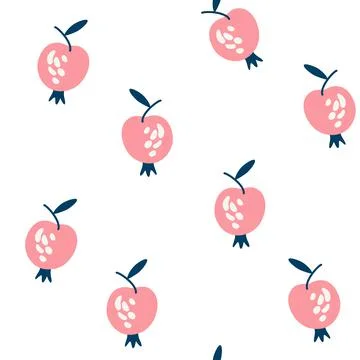 Apples seamless pattern. Abstract repeated background with apple fruit. For p Illustrazione stock