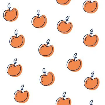 Apples seamless pattern. Fruits background. Sweet food. Perfect for fabric, p Stock Illustration