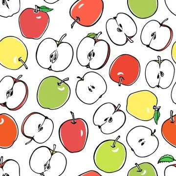 Apples seamless pattern Stock Illustration