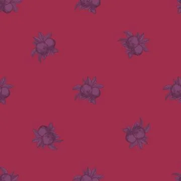 Apples seamless pattern on pink background. Vintage botanical wallpaper. Stock Illustration