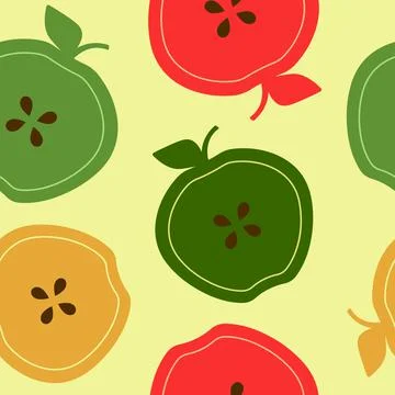 The apples. Seamless pattern, vector. Design for fabric, paper, background, w Illustrazione stock