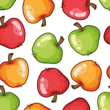 Apples seamless pattern. Vector illustration apples seamless pattern. Hand dr Stock Illustration