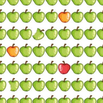 Apples seamless pattern. Vector illustration apples seamless pattern. Hand dr Stock Illustration