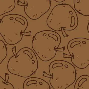 Apples seamless pattern. Vector illustration seamless pattern apples. Hand dr Stock Illustration