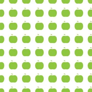 Apples. Seamless pattern on white background. Vector illustration. Stock Illustration