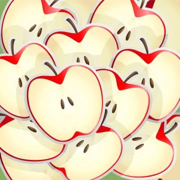 Apples slices pattern Stock Illustration