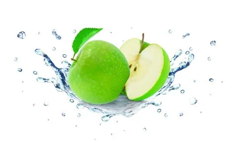 Apples splash Stock Photos