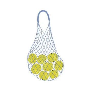 Apples in a string bag. Shopping bag with fruits Stock Illustration