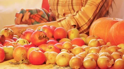 Apples on the table Stock Footage 12121857