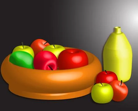 Apples on table Stock Illustration
