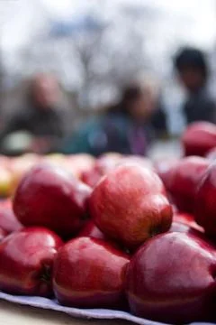 Apples on a table Stock Photos