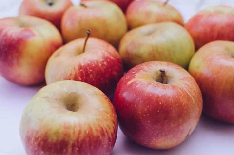 Apples On Table Stock Photos