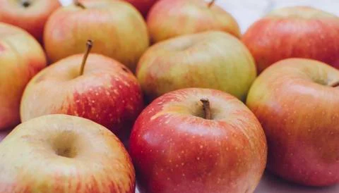 Apples On Table Stock Photos
