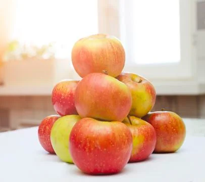 Apples On Table Stock Photos