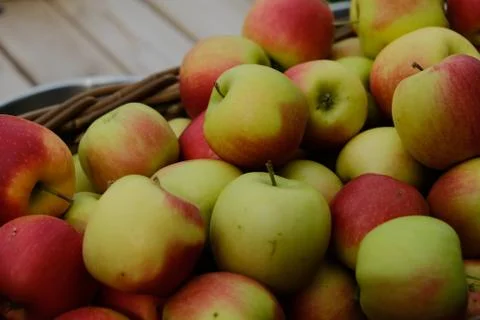 Apples on a table Stock Photos