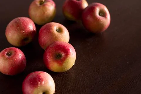 Apples on a table Stock Photos
