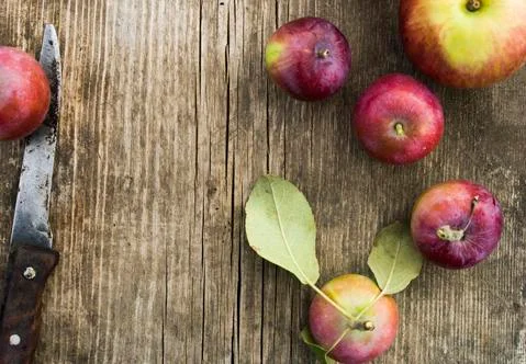 Apples on a table Stock Photos