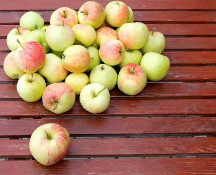 Apples on table. Stock Photos