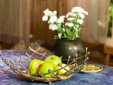Apples On Tray 库存照片