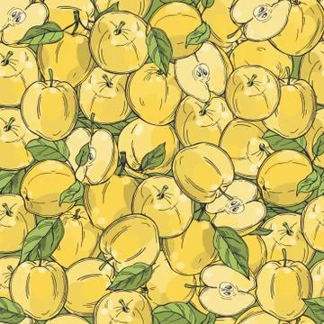 Apples .  Vector  pattern. Stock Illustration