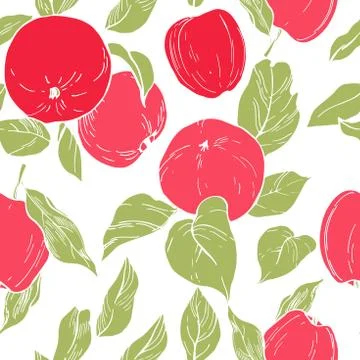 Apples.  Vector  seamless pattern Stock Illustration