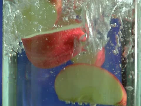 Apples in water Stock Footage 22150586