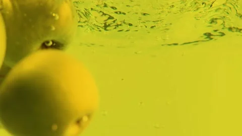 The apples in the water. More apples. Stock Footage 142329945