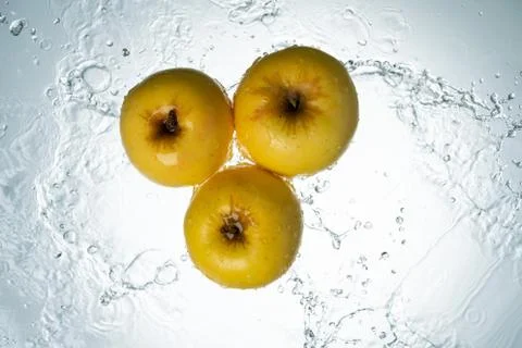 Apples Water Splash Stock Photos