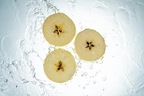 Apples Water Splash Stock Photos