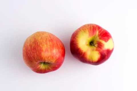 Apples on a white background. A group of apples on an isolated white backgrou 스톡 사진
