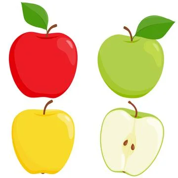 Apples on white background. Vector illustration Stock Illustration