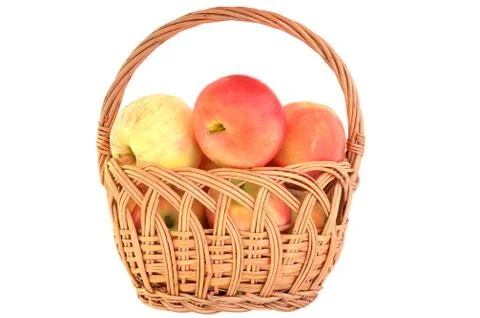 Apples in the wicker basket Foto stock