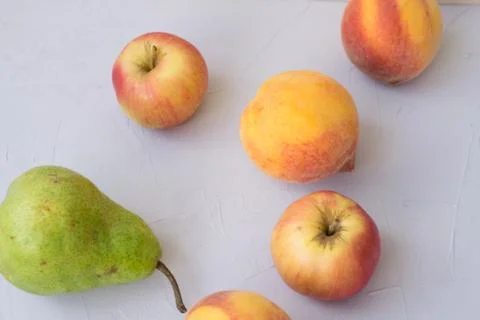 Apples on a wooden table Stock Photos