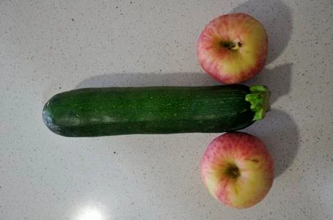 Apples to zucchini 写真素材