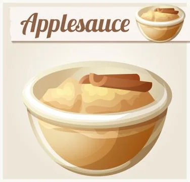 Applesauce. Detailed Vector Icon Stock Illustration