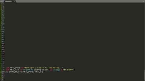 AppleScript Programming Language Source Code Typing Effect. AppleScript Progr Stock Footage 148000415