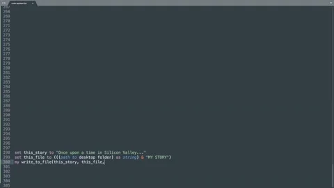 AppleScript Programming Language Source Code Typing Effect. AppleScript Progr Stock Footage 148000417