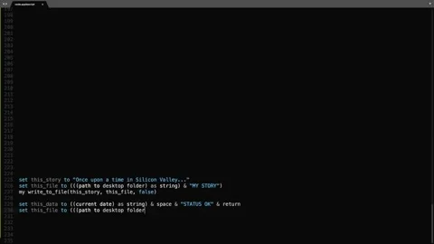 AppleScript Programming Language Source Code Typing Effect. AppleScript Progr Stock Footage 148000420