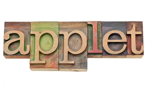  applet - software concept applet - software concept - isolated text in vi... Stockfoto's