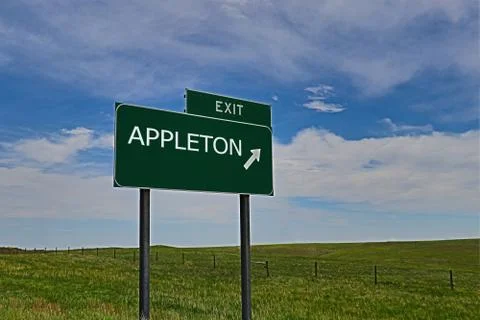 APPLETON US Highway Exit Sign 스톡 사진
