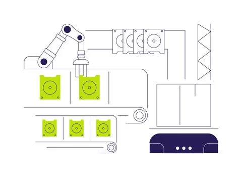 Appliance components manufacturing abstract concept vector illustration. Stock Illustration