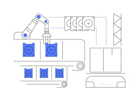 Appliance components manufacturing abstract concept vector illustration. Stock Illustration