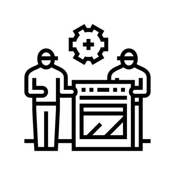 Appliance installation line icon vector illustration Stock Illustration