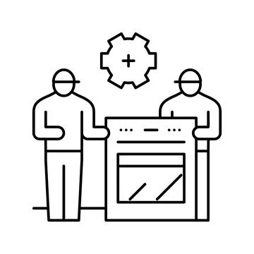 Appliance installation line icon vector illustration Stock Illustration