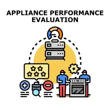 Appliance performance evaluation and rating process Stock Illustration