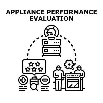 Appliance performance evaluation and rating process Stock Illustration