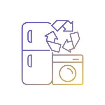 Appliance recycling program gradient linear vector icon Illustrazione stock