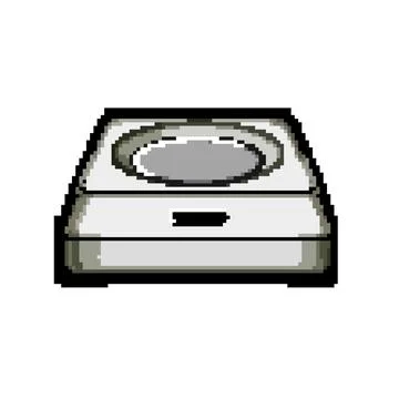Appliance robot vacuum cleaner pixel art vector illustration Stock Illustration