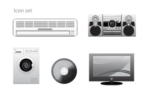 Appliance vector icons set Stock Illustration